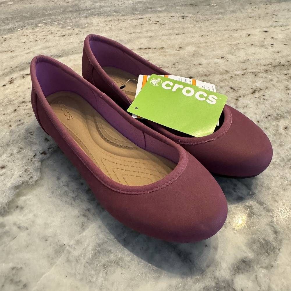 Crocs Marin Colorlite Flat Comfort Ballet Slip On Plum Purple Women's Size 7